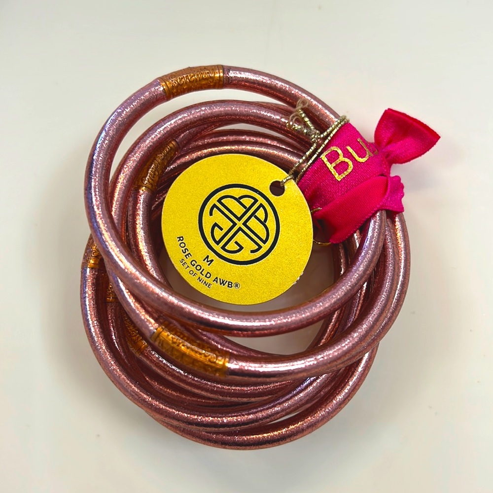 BUDHAGIRL ROSE GOLD ALL WEATHER BANGLES MEDIUM